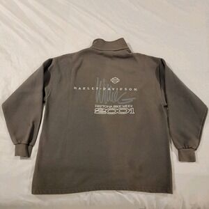 Vintage Harley Davidson Bike Week Daytona 2001 Full Zip Jacket Grunge Y2k Mens L